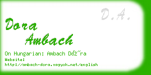 dora ambach business card